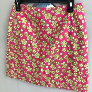 Fully lined cotton mini skirt